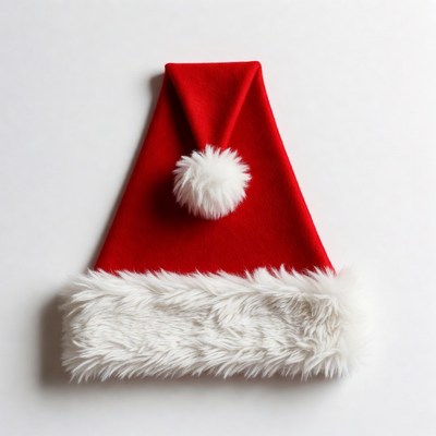 Red Santa Hat on White Background