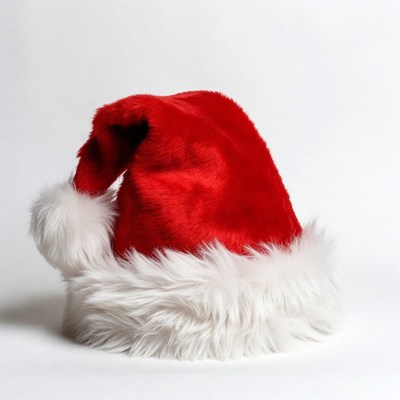 Red Santa Hat with White Fur Trim