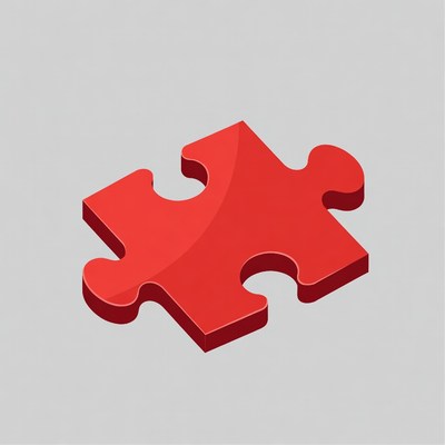 Red 3D puzzle piece