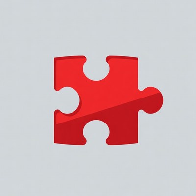 Red puzzle piece illustration