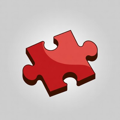 Red 3D Puzzle Piece