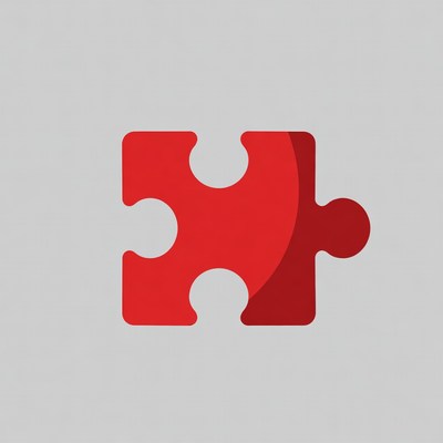 Red puzzle piece illustration