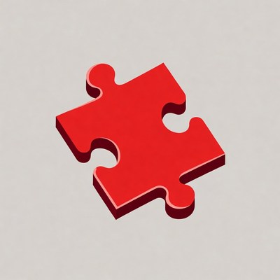 Red puzzle piece