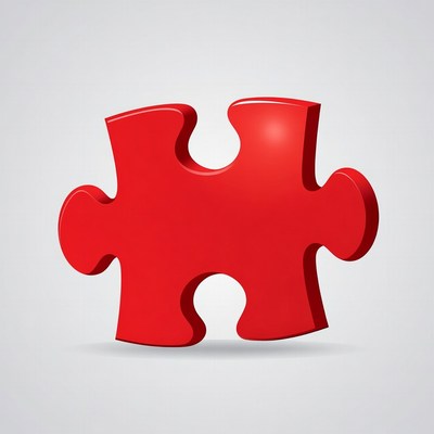 Red puzzle piece illustration