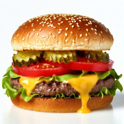 Cheeseburger with sesame bun