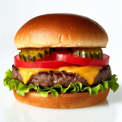 Classic Cheeseburger with Lettuce and Tomato