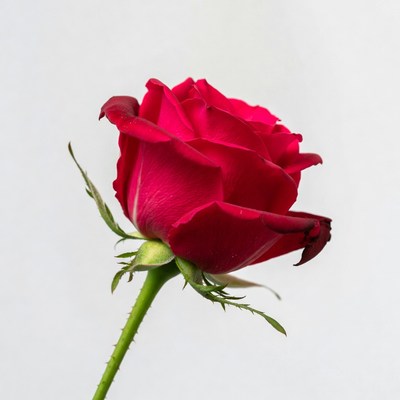 Red Rose on White Background