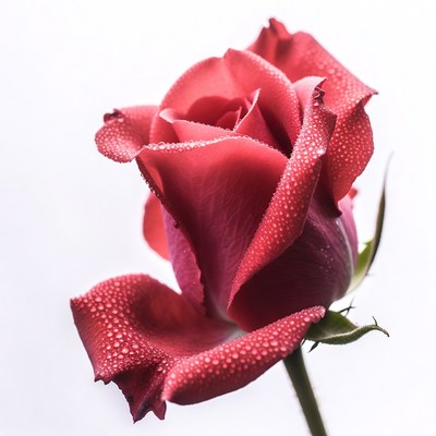 Red Rose with Dew Drops