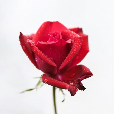 Red Rose with Water Droplets