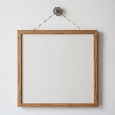 Empty Wooden Picture Frame Hanging
