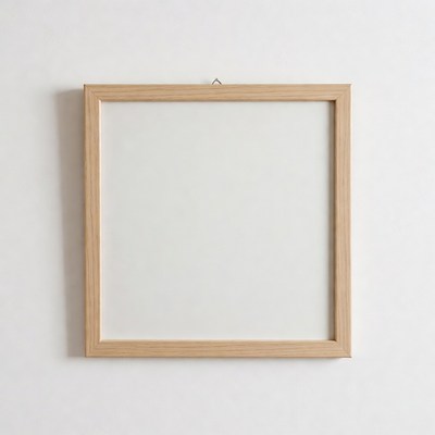 Empty Wooden Picture Frame on Wall