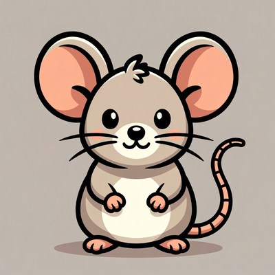 Cute cartoon mouse illustration