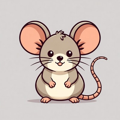 Cute cartoon mouse illustration