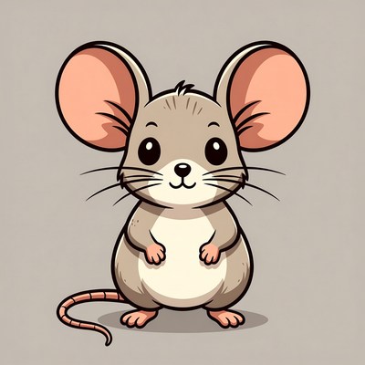 Cute cartoon mouse illustration
