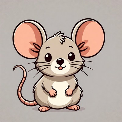 Cute cartoon mouse standing