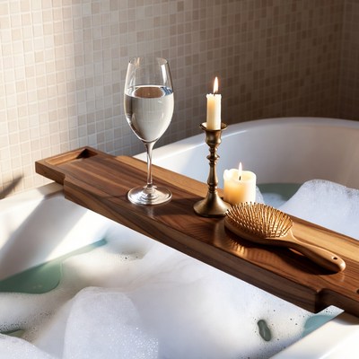 Wine Glass Candle Bath Tray