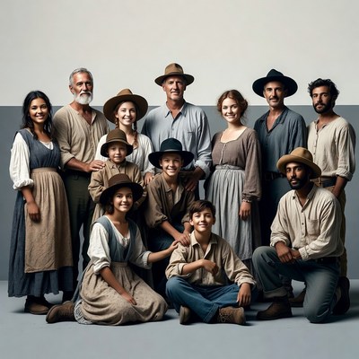 Large Pioneer Family Group Portrait