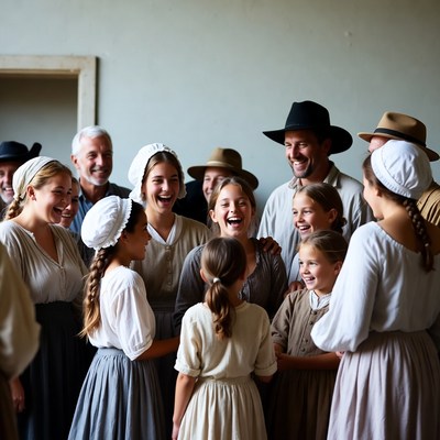 Group of women and girls laughing together