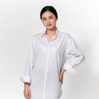 Asian woman in white shirt