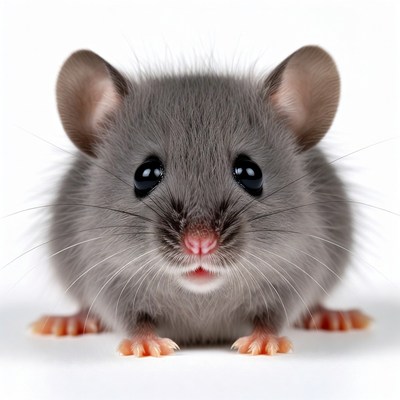 Cute gray baby mouse
