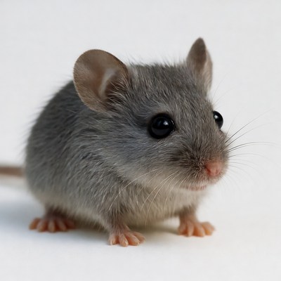 Cute gray baby mouse