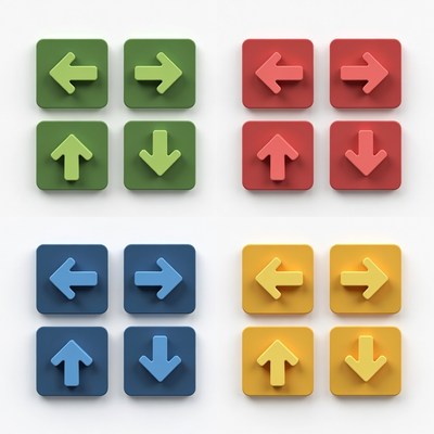 Colorful Arrow Buttons Grid