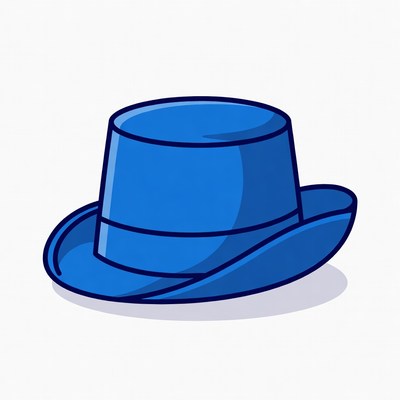Blue Top Hat Illustration
