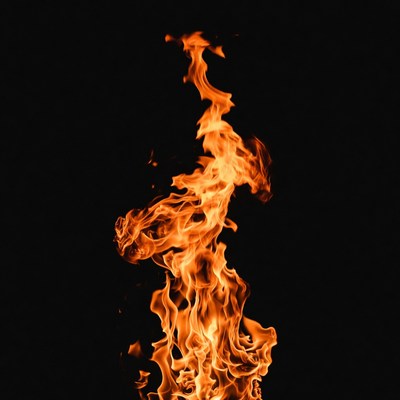 Burning Flames on Black Background