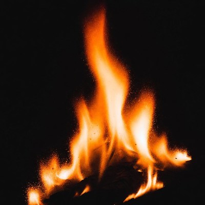 Burning Flames on Black Background