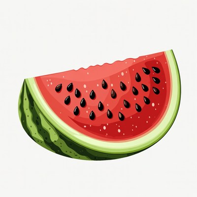 Sliced Watermelon on White Background