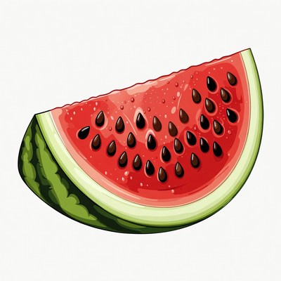 Sliced Watermelon on White Background