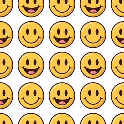 Yellow Smiley Faces Pattern