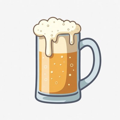 Foamy Beer Glass Illustration