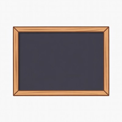 Empty wooden-framed blackboard illustration
