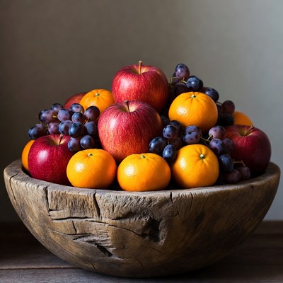 Fruit Bowl with Apples Oranges Grapes