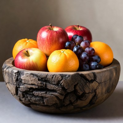 Fruit Bowl with Apples Oranges Grapes