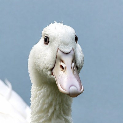 White duck close-up portrait