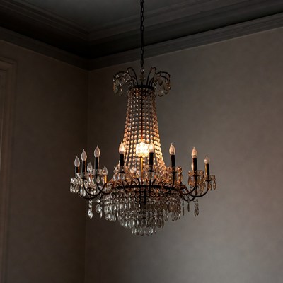 Elegant Crystal Chandelier Hanging Indoors