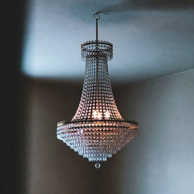 Crystal Chandelier Hanging in Room