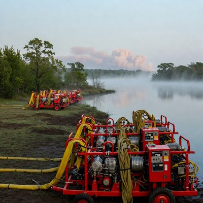 Red Fire Pumps by Misty River