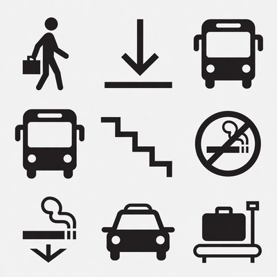 Public Transportation Icons Set