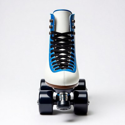 White blue roller skates