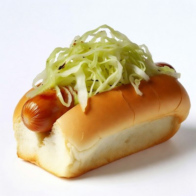 Hot dog with cabbage slaw