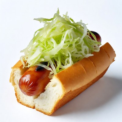 Hot dog with cabbage slaw