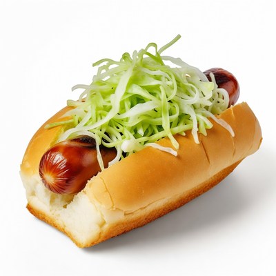 Hot dog with cabbage slaw