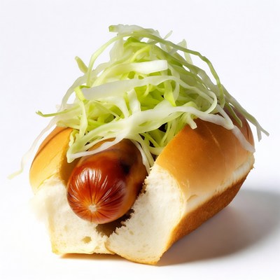 Hot dog with cabbage slaw