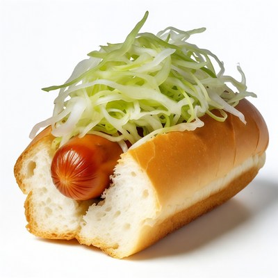 Hot dog with cabbage slaw