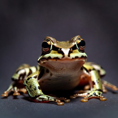 Green tree frog close-up