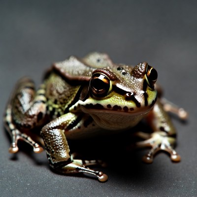 Green tree frog close-up