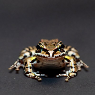 Close-up of striped tree frog